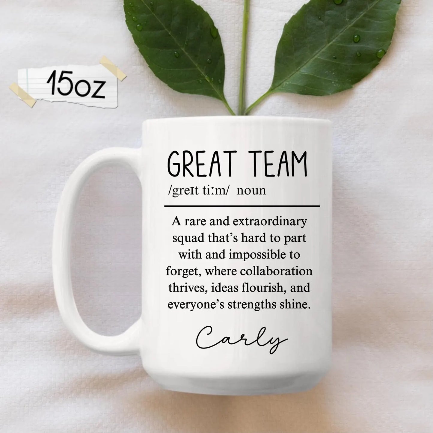 Team Gift, Great Team Definition Mug, Personalized Team Coffee Mug