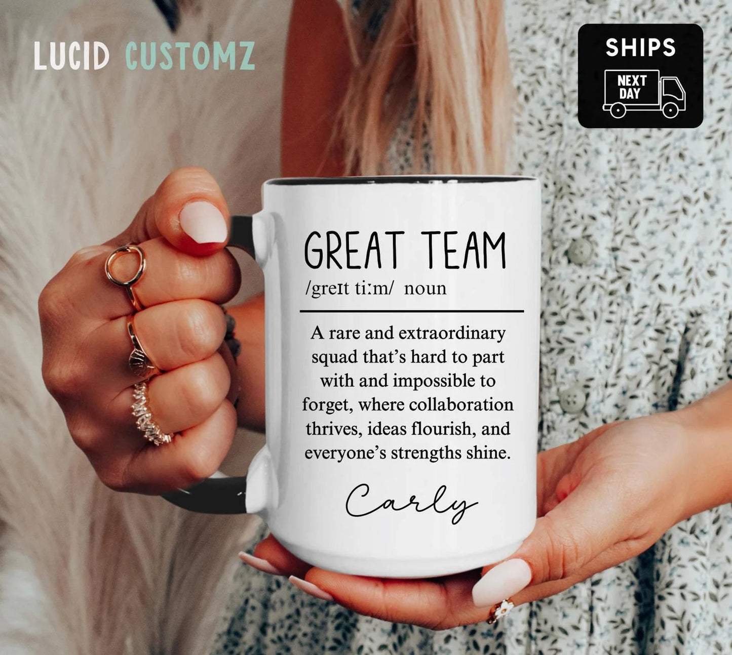 Team Gift, Great Team Definition Mug, Personalized Team Coffee Mug