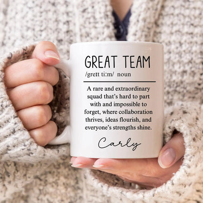 Team Gift, Great Team Definition Mug, Personalized Team Coffee Mug