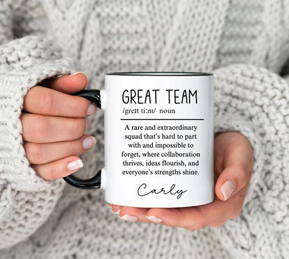 Team Gift, Great Team Definition Mug, Personalized Team Coffee Mug