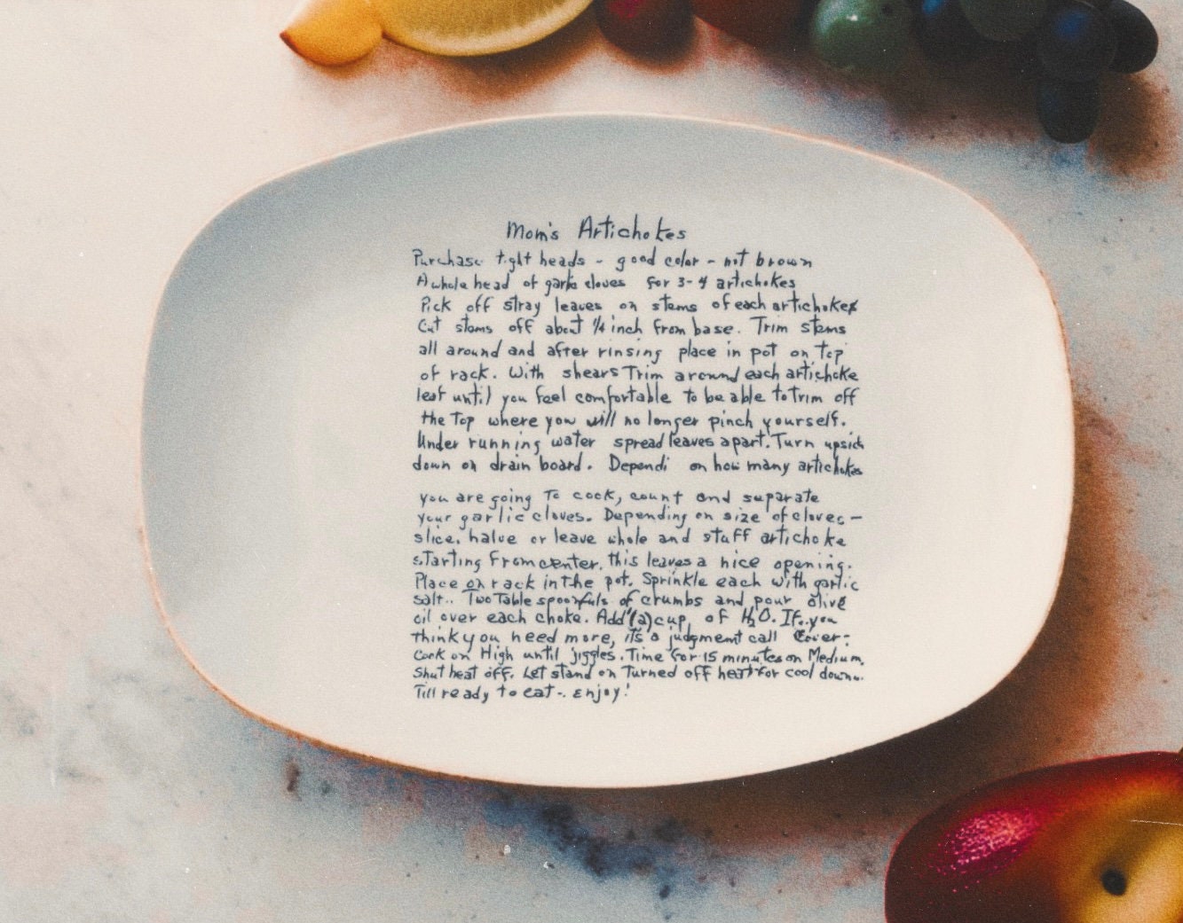 Custom Handwriting Recipe Platter, Handwritten Recipe Gift, Family Recipe Keepsake