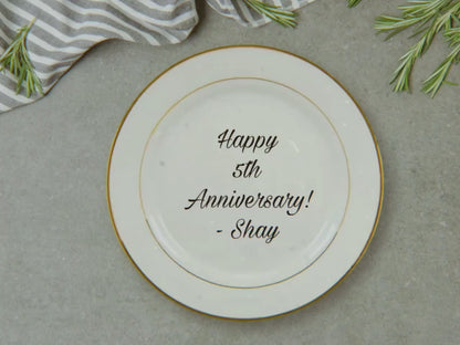 Customized Gold Trim Ceramic Plate, Personalized Plate, Custom Photo on Plate, 8" or 10" Size - STAND IS INCLUDED